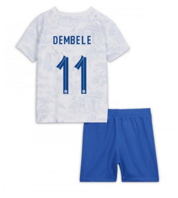 Maillot de foot France Ousmane Dembele #11 Extérieur enfant Monde 2022 Manches Courte (+ pantalon court)